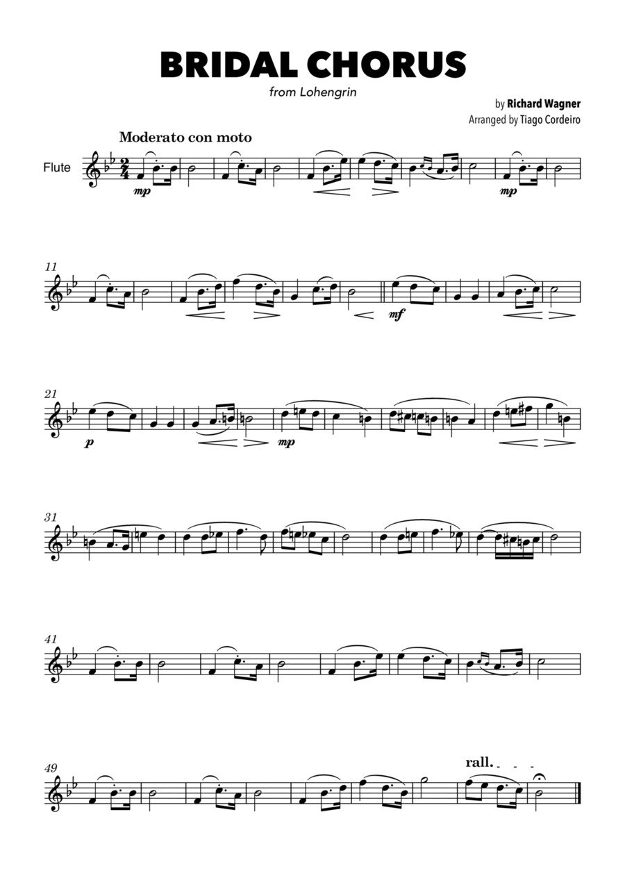 Bridal Chorus Flute Solo scores gallery preview page 1