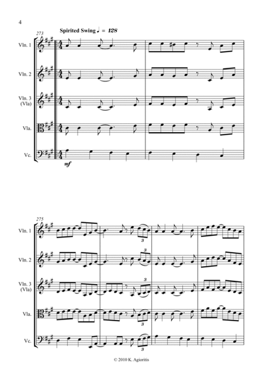 Jazz Carols Collection #5 - String Quartet (O Christmas Tree; Good King Wenceslas; We Wish You) image number null
