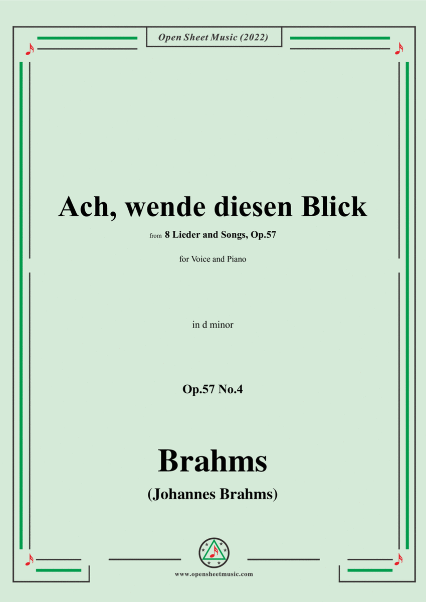 Brahms-Ach,wende diesen Blick,Op.57 No.4 in d minor
