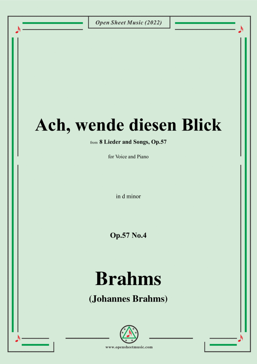 Brahms-Ach,wende diesen Blick,Op.57 No.4 in d minor Voice scores gallery preview page 1
