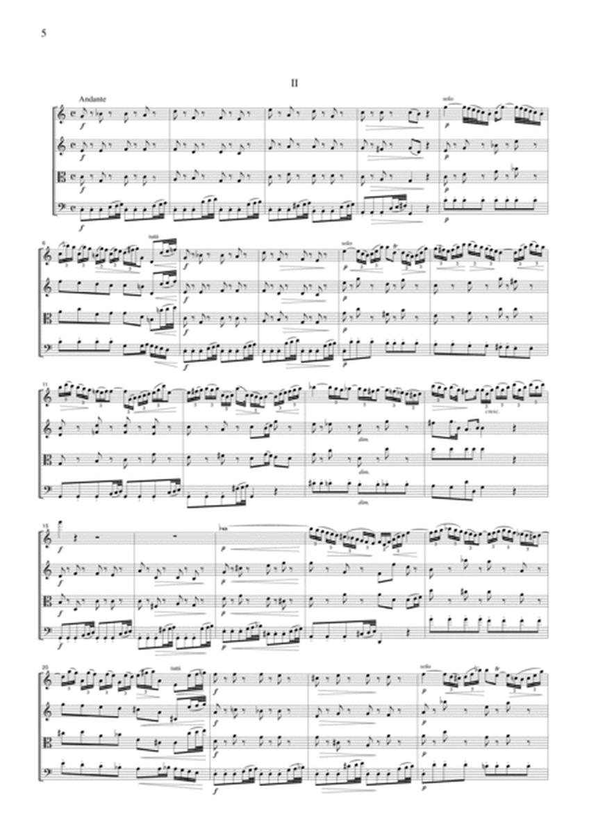 J.S.Bach Violin Concerto in a, BWV1041, for string quartet, CB218 image number null