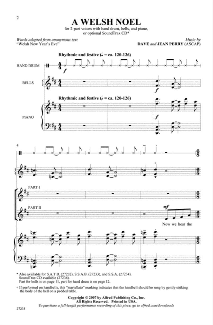 A Welsh Noel 2-Part scores gallery preview page 1