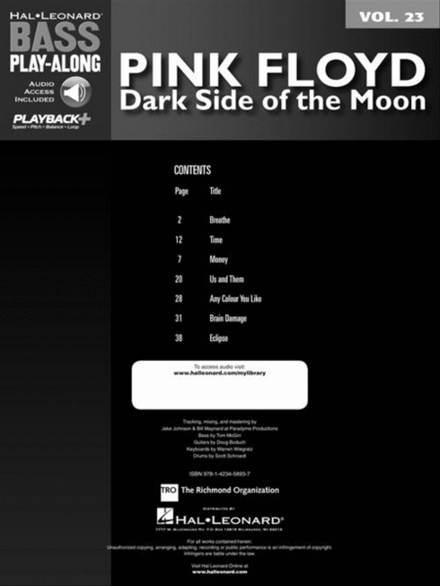 Pink Floyd – Dark Side of the Moon Collection / Songbook scores gallery preview page 3