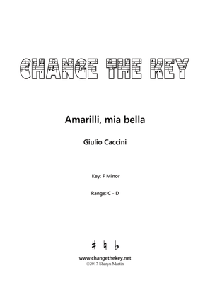 Book cover for Amarilli, mia bella - F Minor