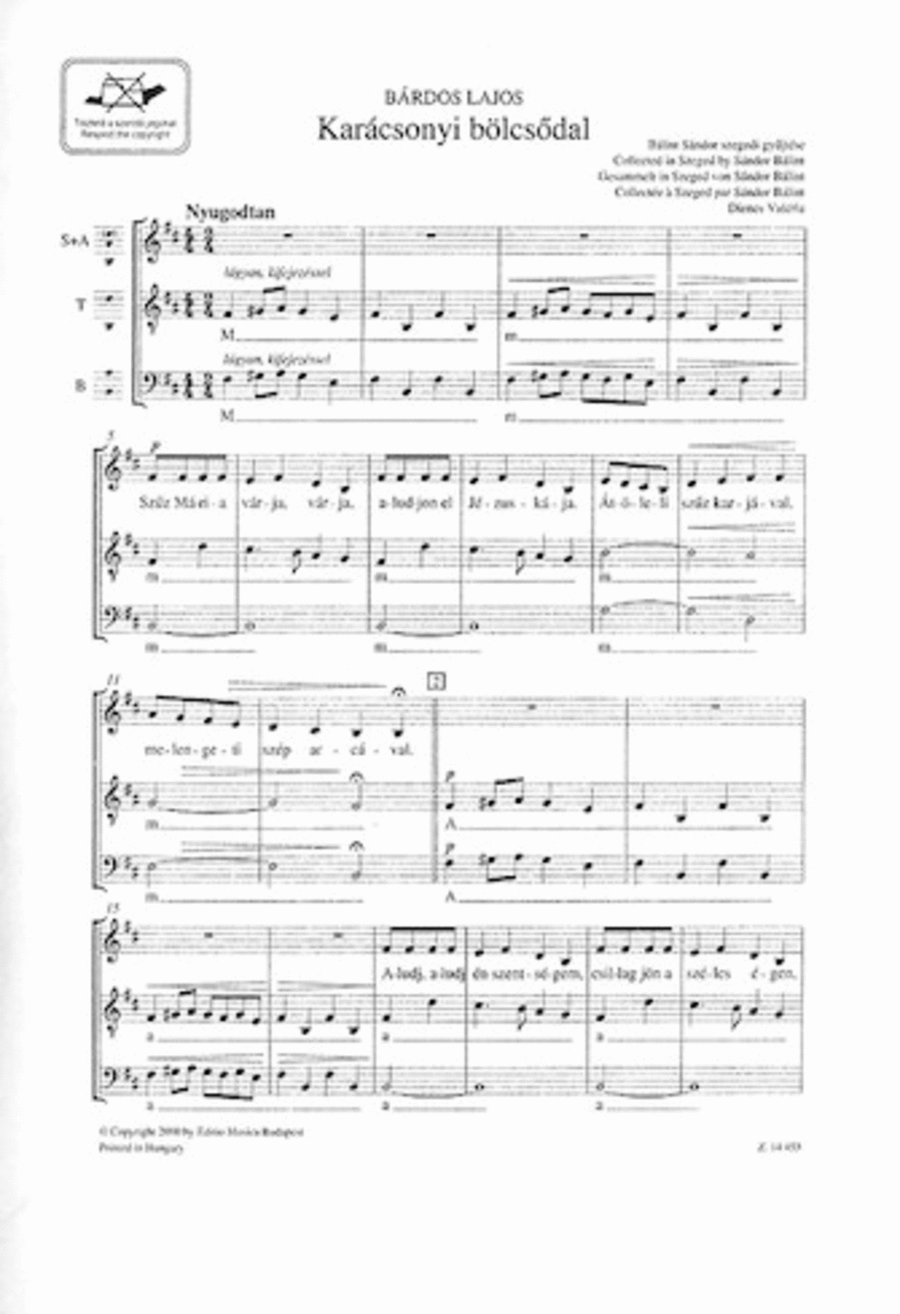 Karacsonyi Bolcsodal 4-Part scores gallery preview page 1