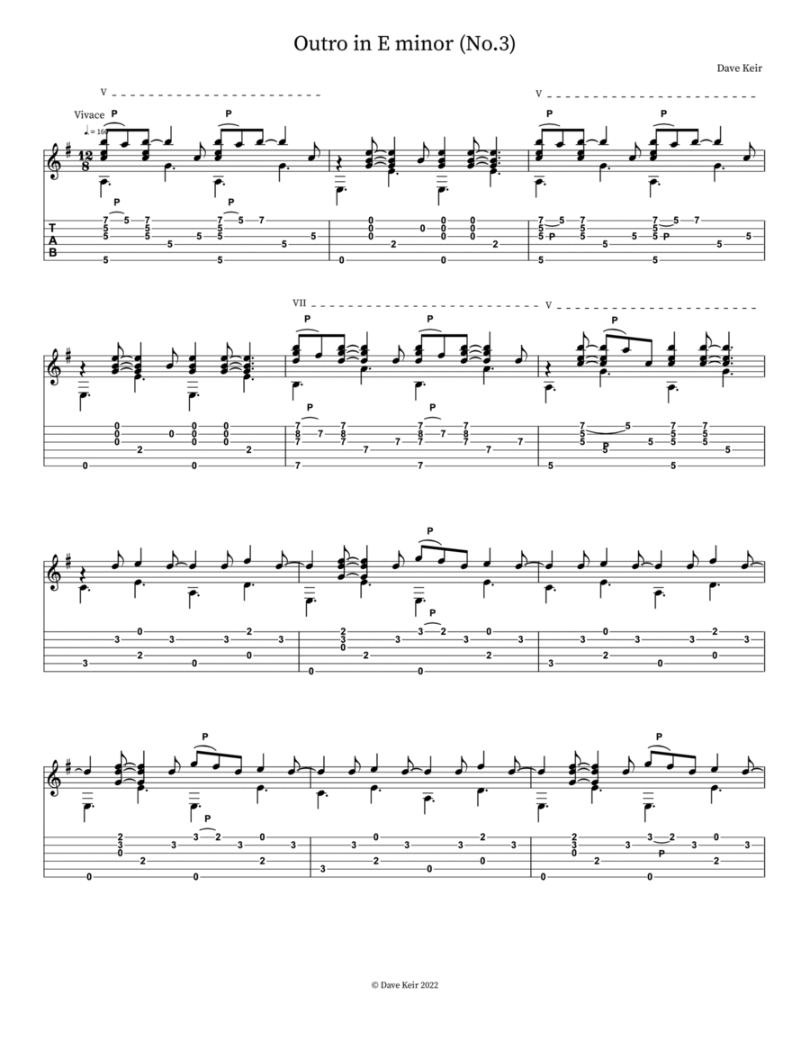 Outro in E minor (No.3) Outro in E minor (No.3) Part scores gallery preview page 1