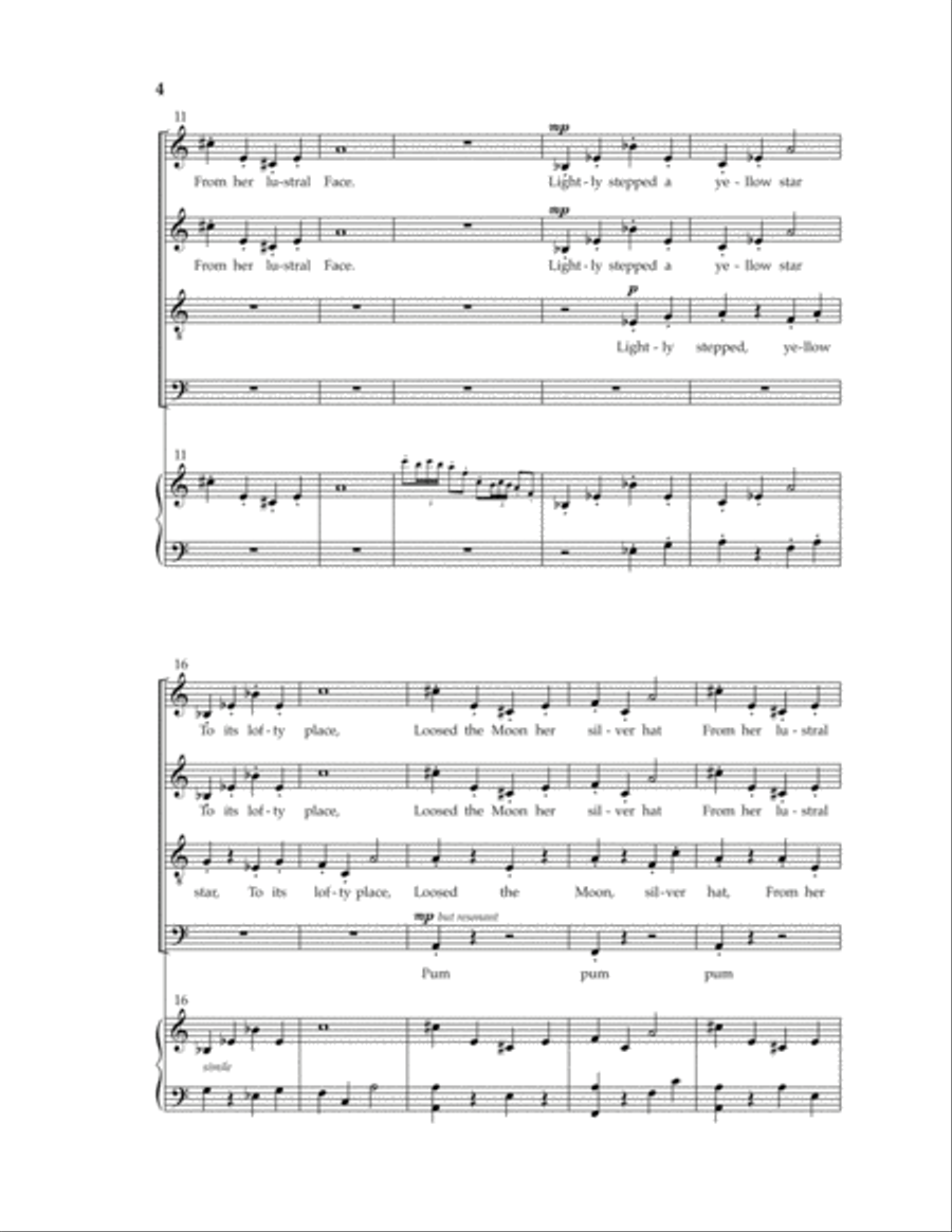 Lightly Stepped a Yellow Star SSAATTBB scores gallery preview page 3