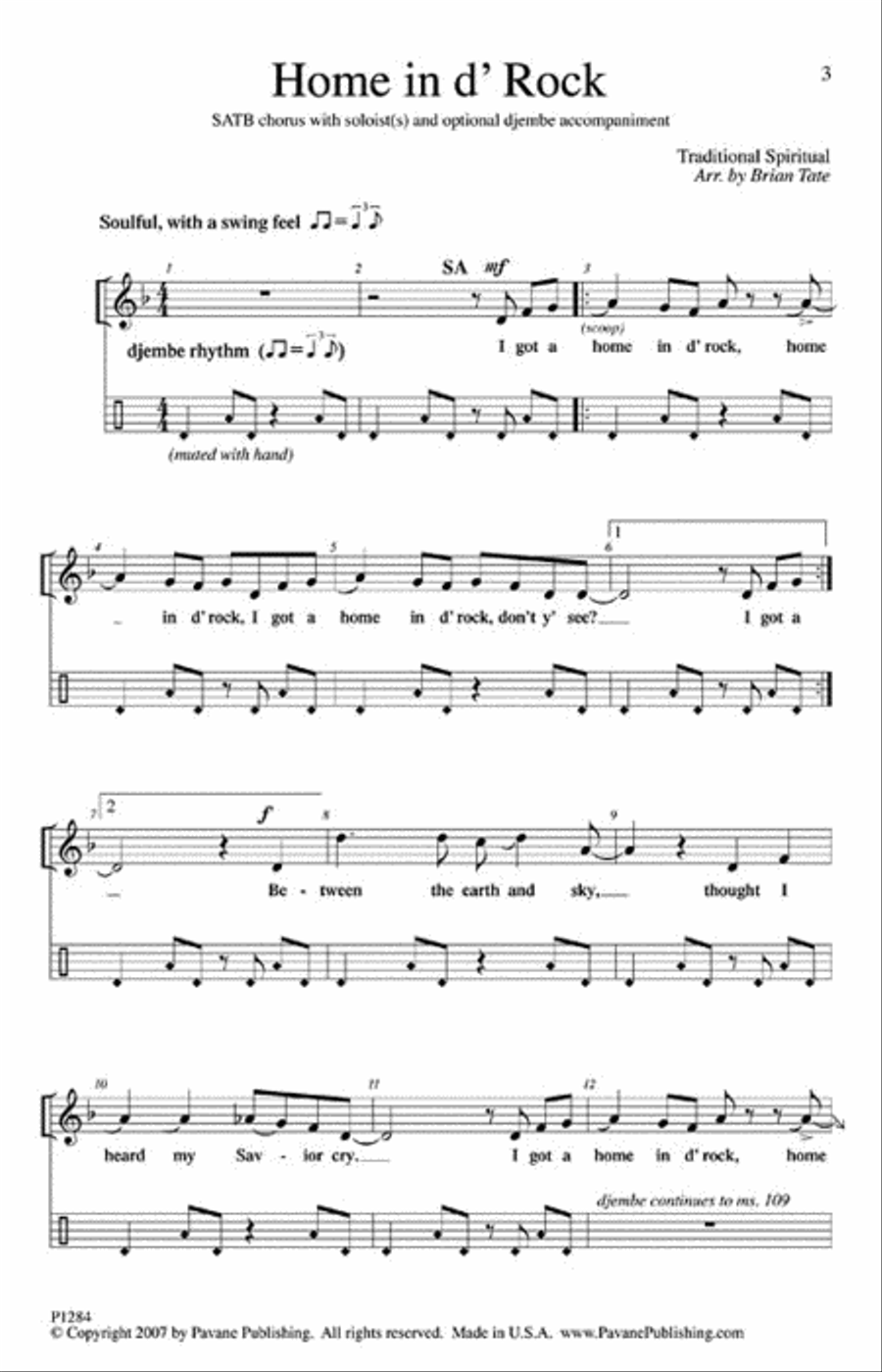 Home in d'Rock Home in d'Rock 4-Part scores gallery preview page 2