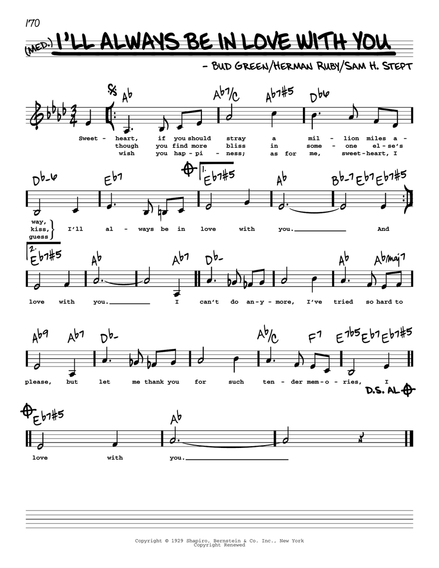 I'll Always Be In Love With You (Low Voice) Low Voice scores gallery preview page 1