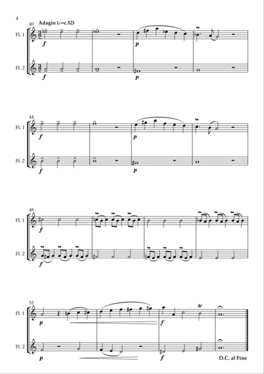 Three Fantasias arranged for Flute Duet Flute Duet scores gallery preview page 6