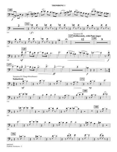Dybbuk Variations - Trombone 1
