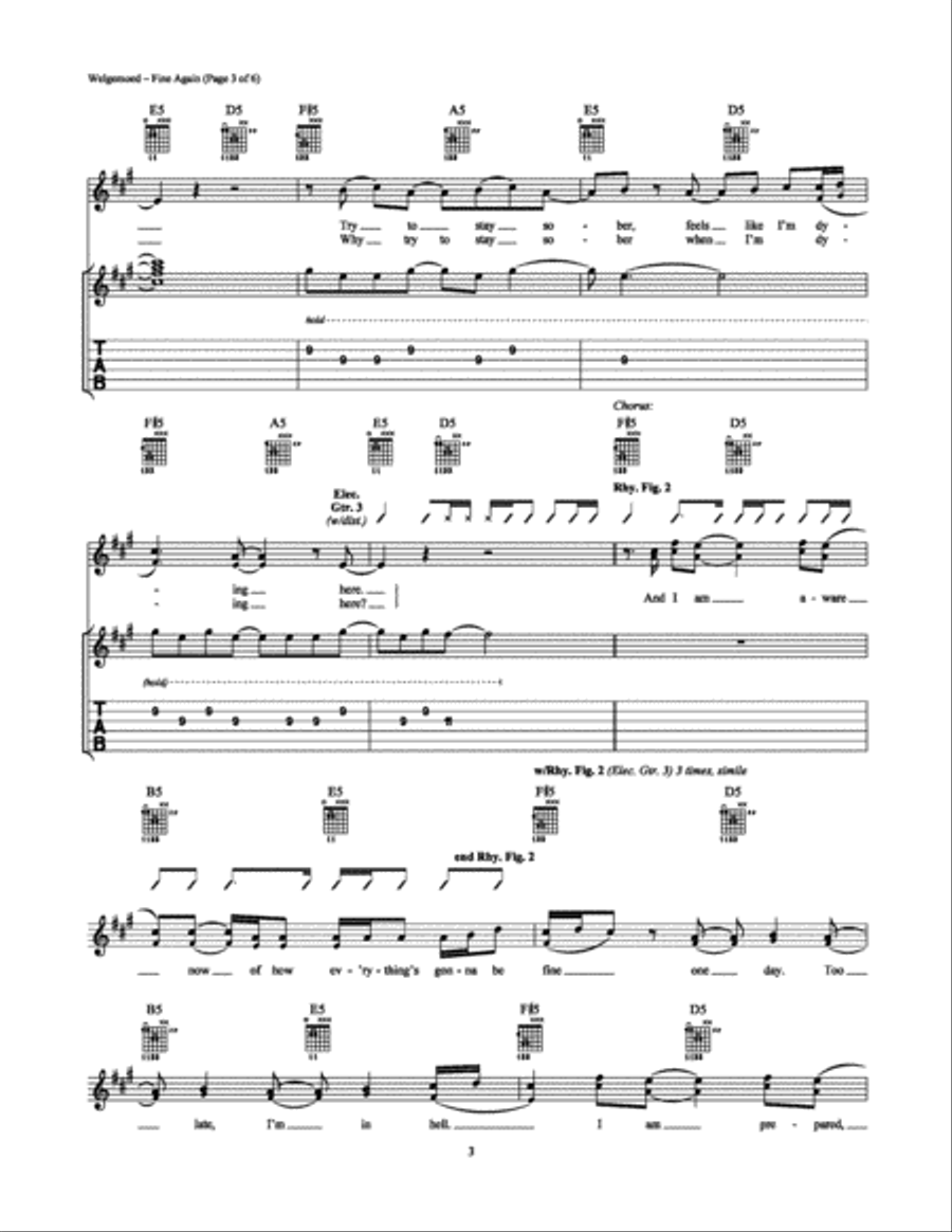 Fine Again Electric Guitar scores gallery preview page 3