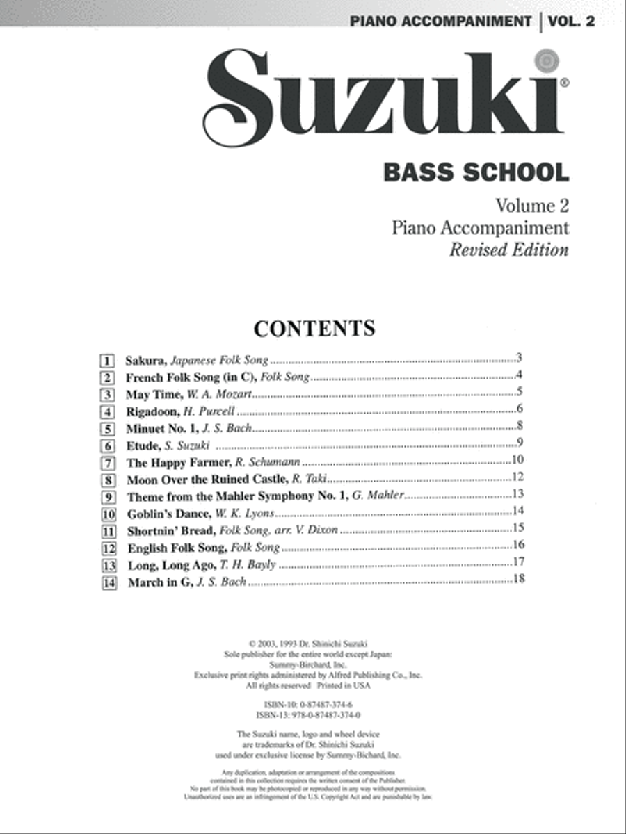 Suzuki Bass School, Volume 2 String Methods scores gallery preview page 6
