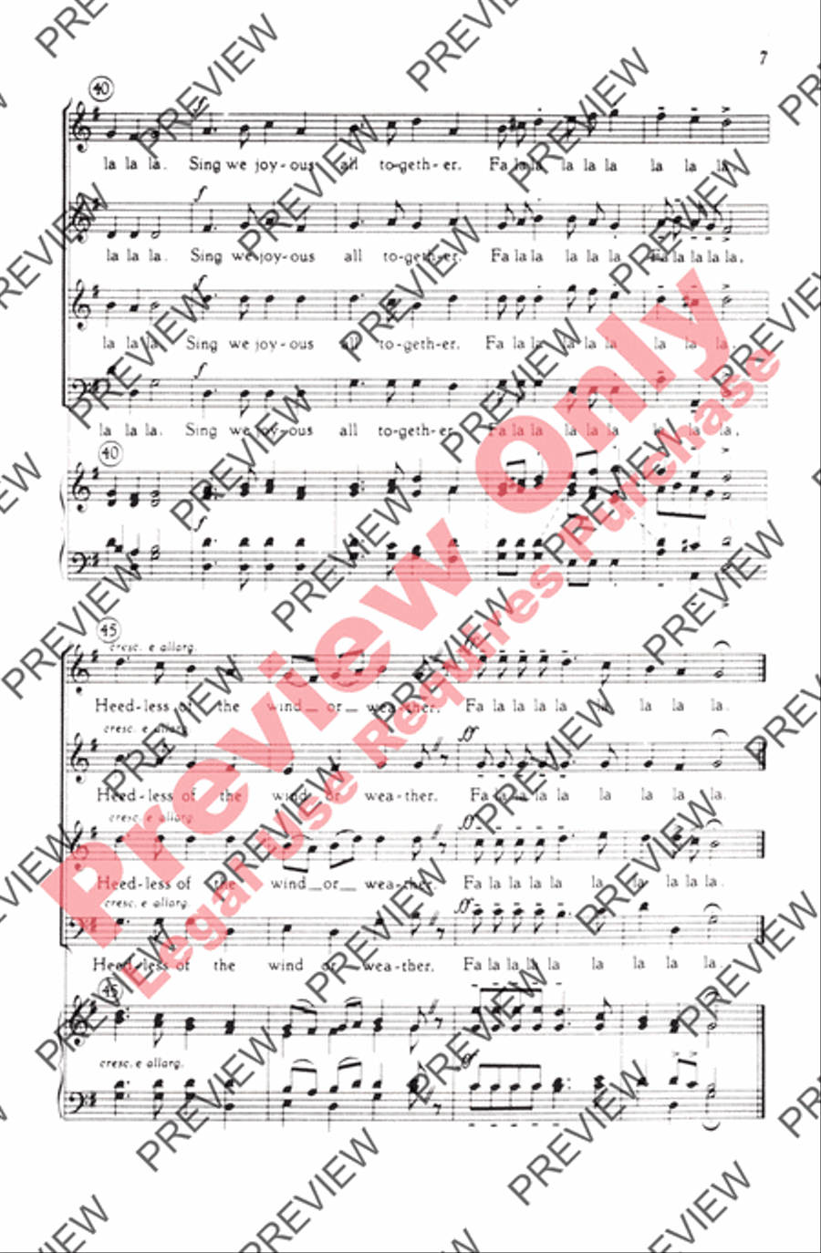 Deck the Halls 4-Part scores gallery preview page 6