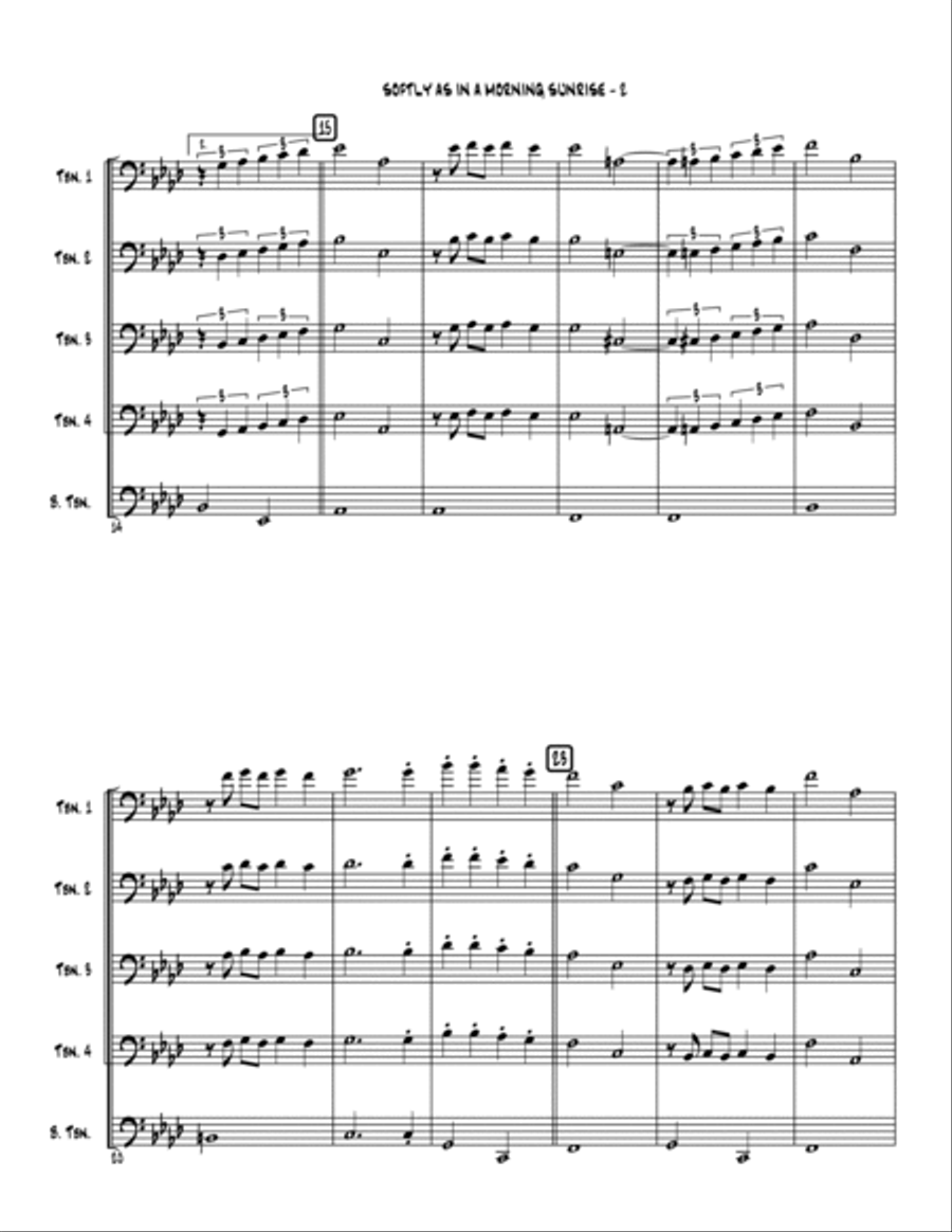Softly As In A Morning Sunrise Brass Quintet scores gallery preview page 3