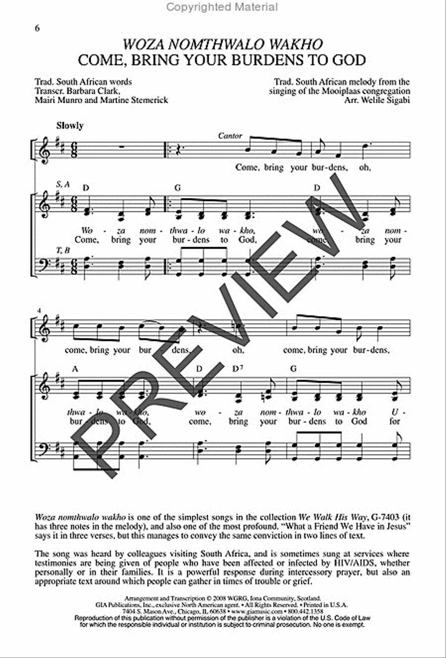 Two Songs of Hope and Healing from South Africa 4-Part scores gallery preview page 5