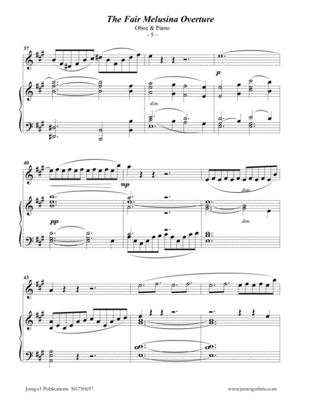 Mendelssohn: The Fair Melusina Overture, Op. 32 for Oboe & Piano image number null