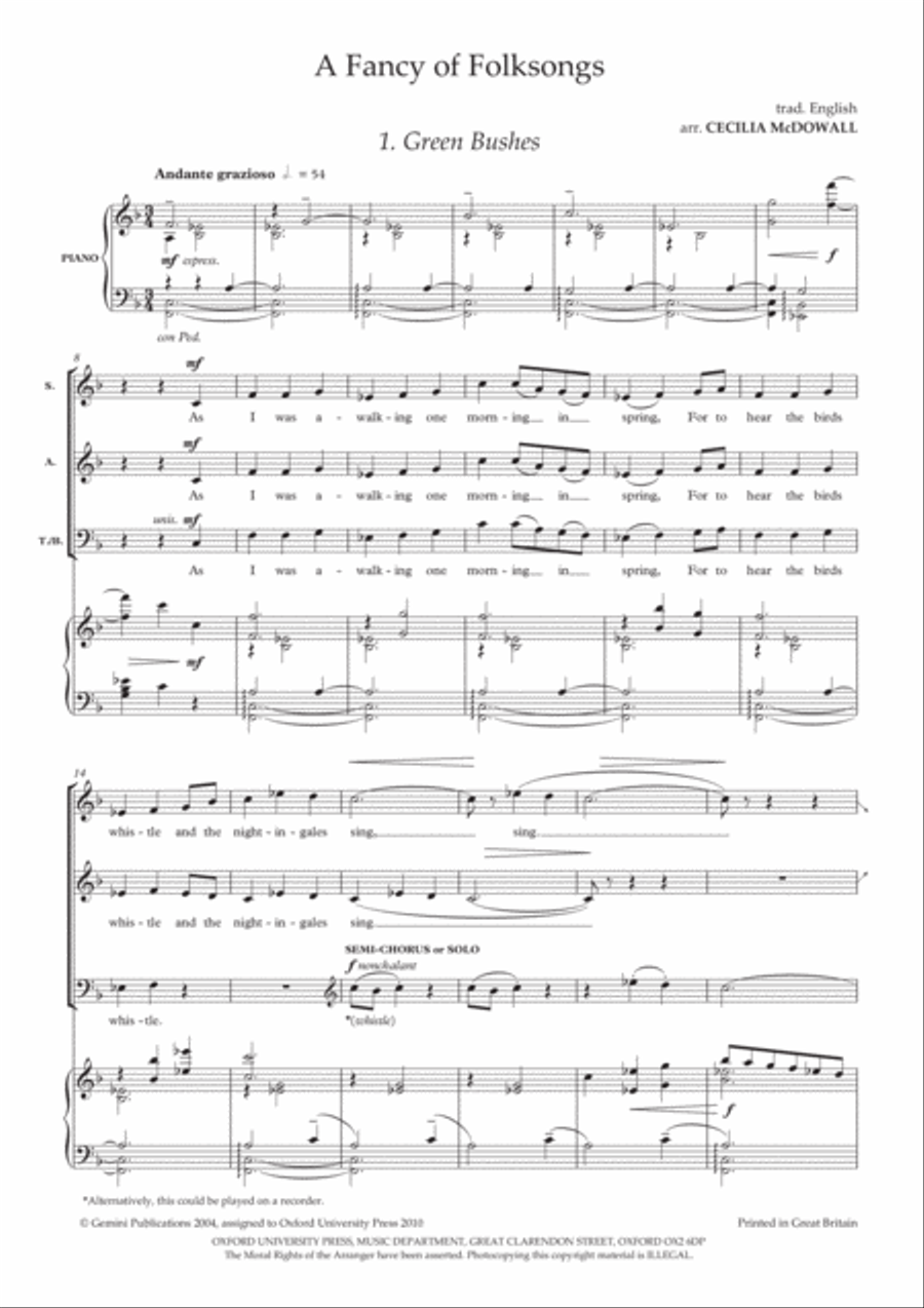 A Fancy of Folksongs 4-Part scores gallery preview page 4