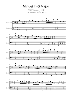Minuet in G major BWV Anh. 114 - Bach - Bassoon Duet