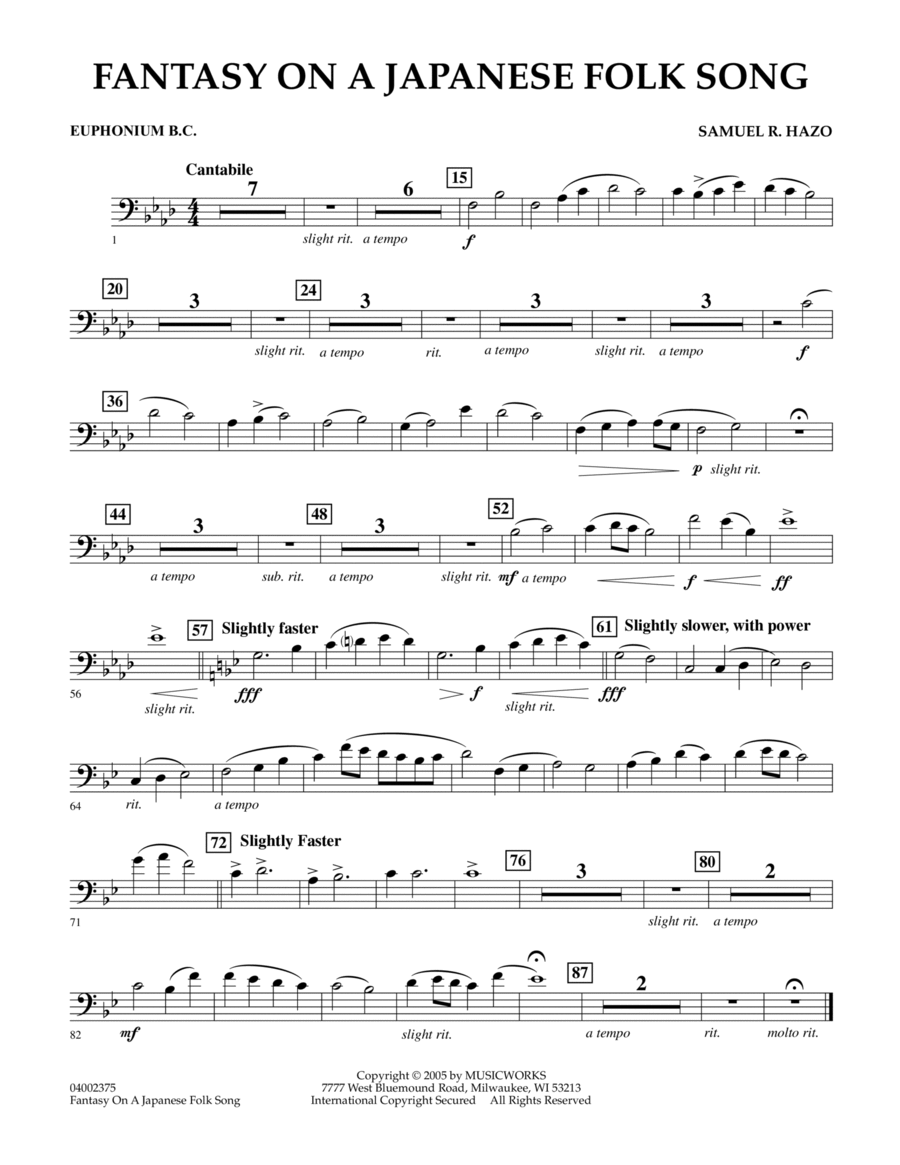 Fantasy On A Japanese Folk Song - Euphonium BC