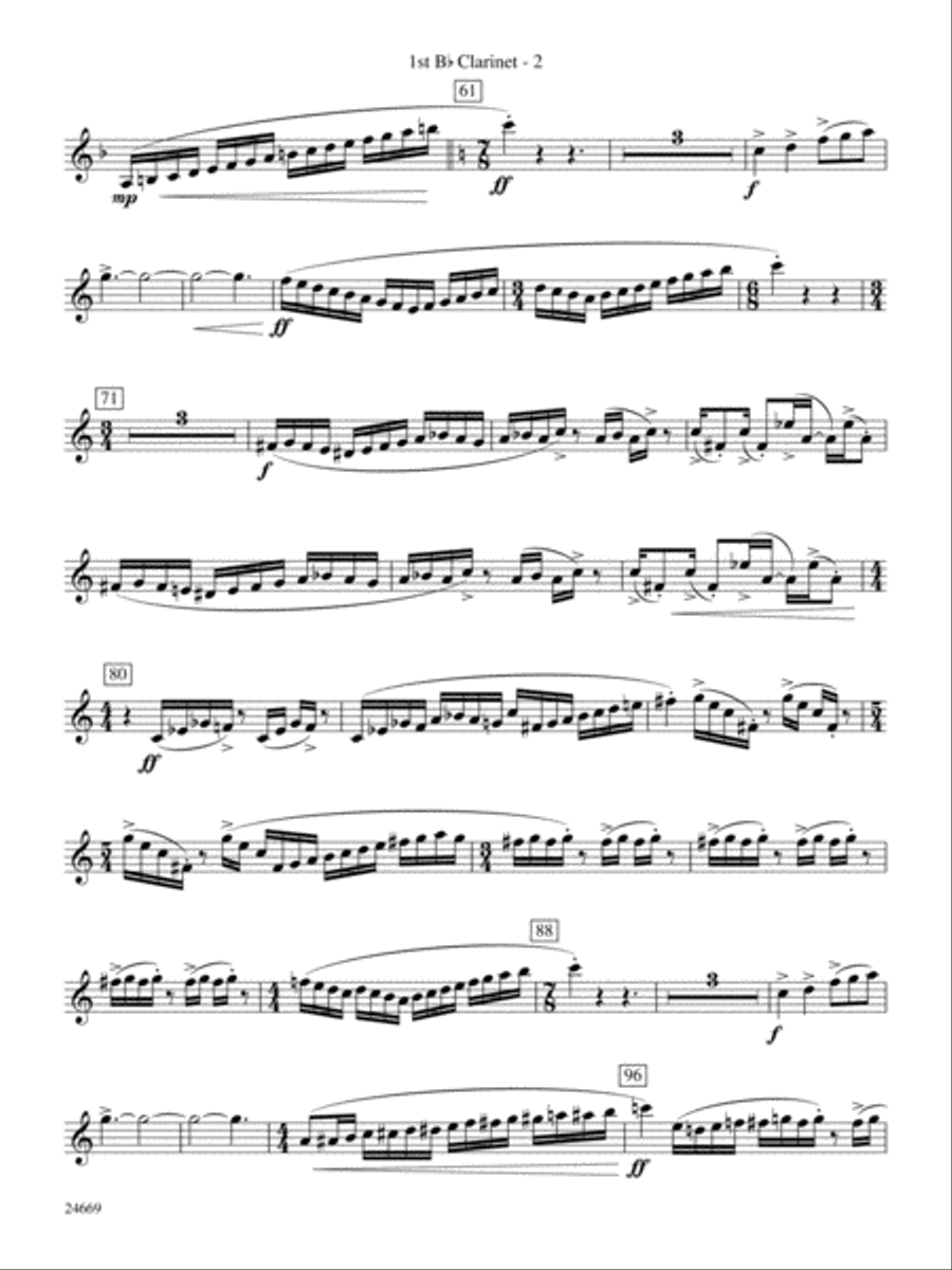 Metroplex: Three Postcards from Manhattan: 1st B-flat Clarinet Concert Band scores gallery preview page 2