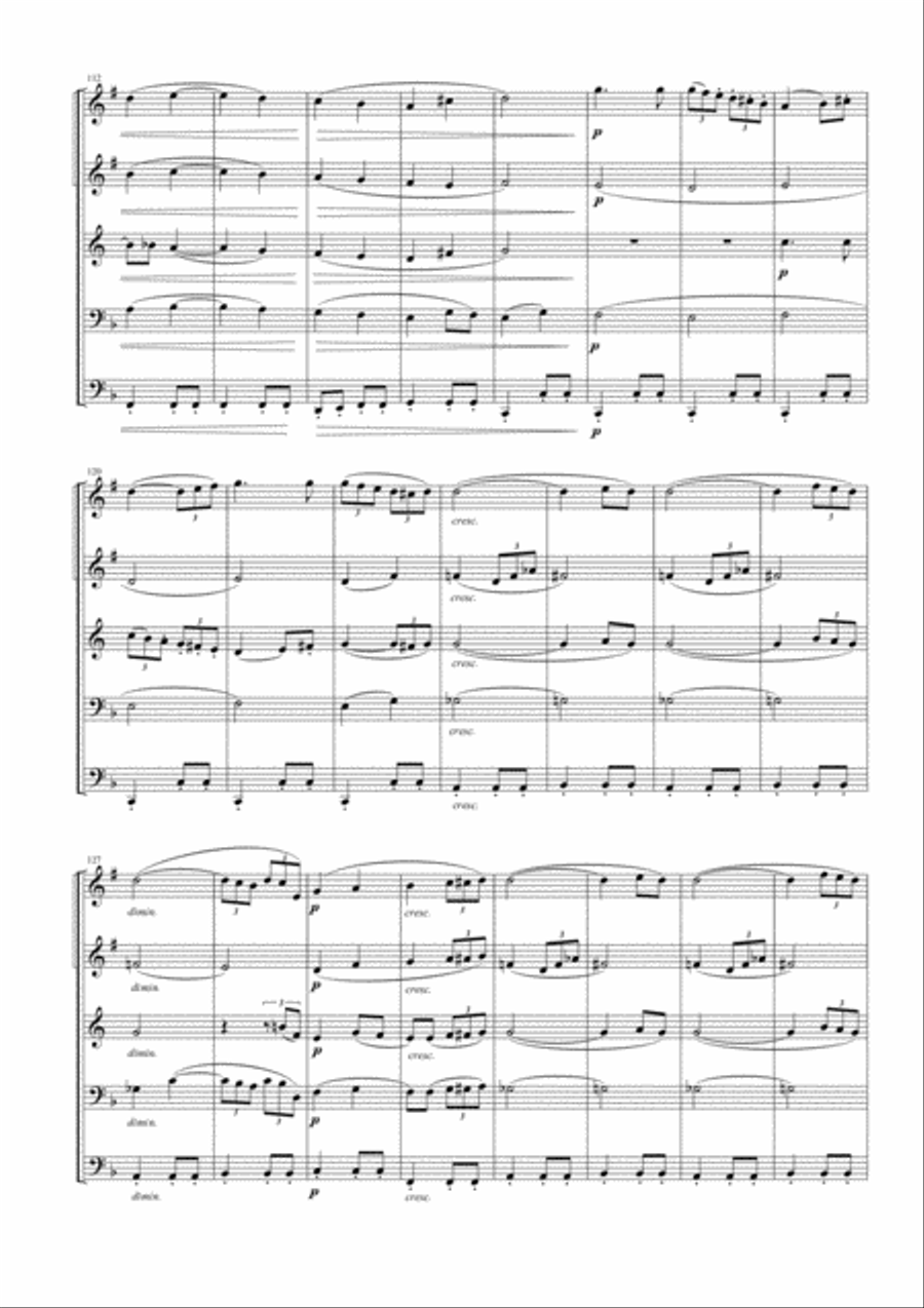 Allegretto from Symphony No. 7 for Brass Quintet Brass Quintet scores gallery preview page 6