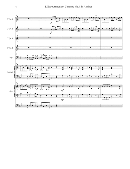 L’Estro Armonico: Concerto No. 8 in A minor for 4 Trumpets, Organ, Harpsichord and Timpani, Op.3,