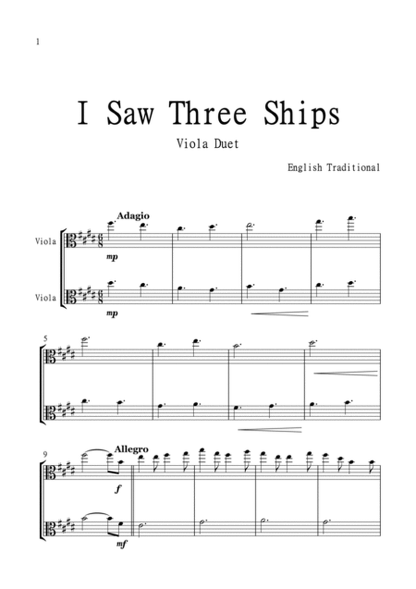 I Saw Three Ships for Viola Duet in E Major. Intermediate. image number null