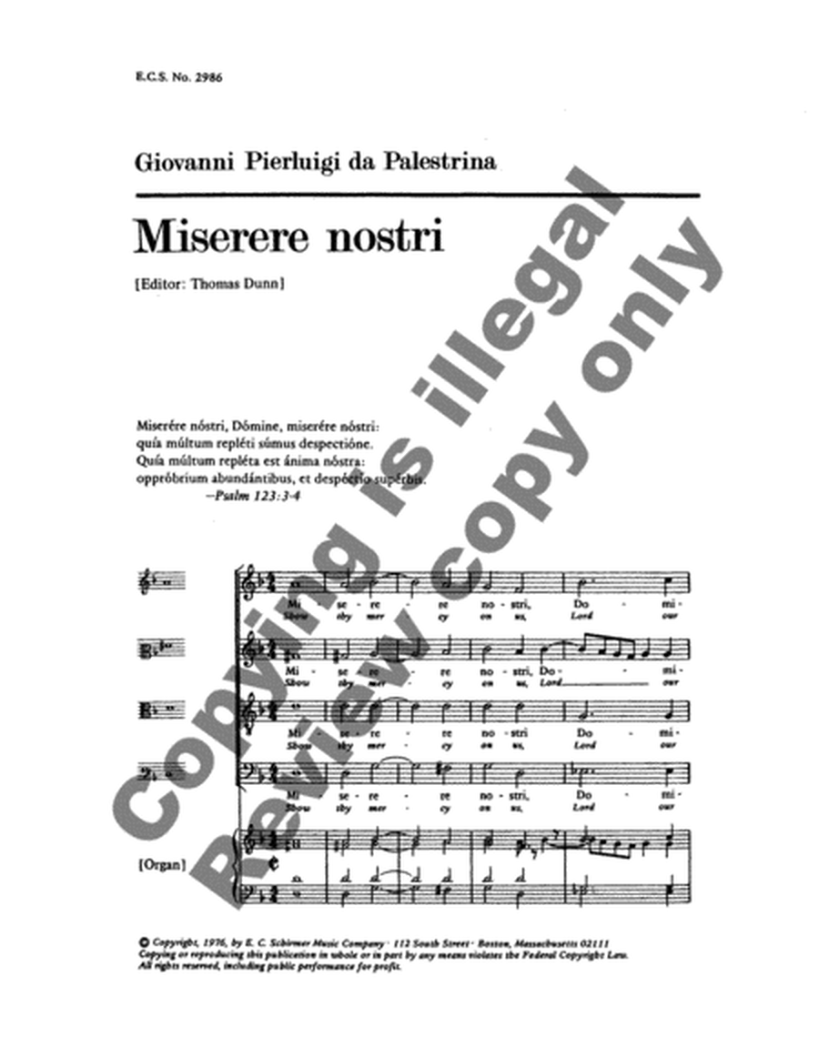Miserere Nostri (Show thy mercy on us)