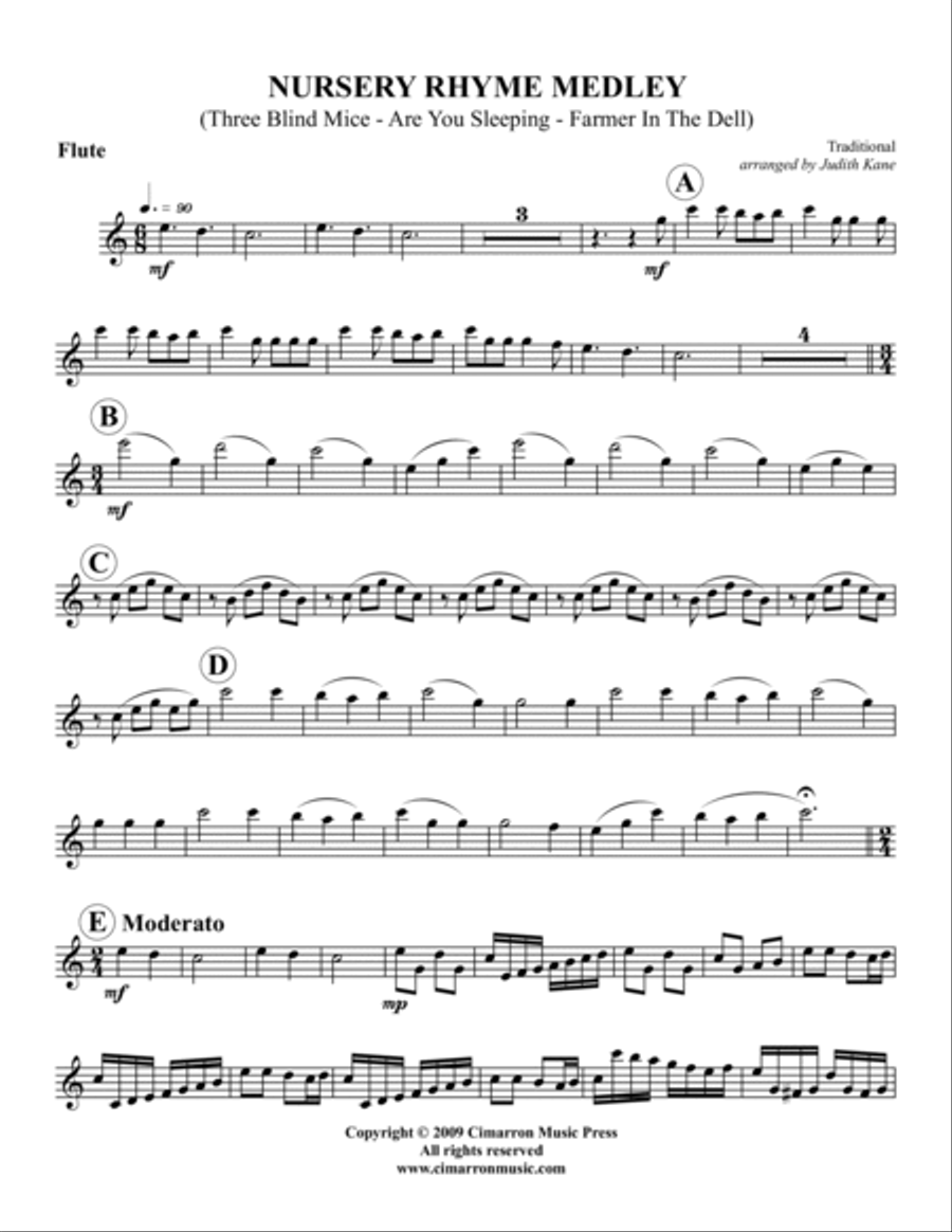 Nursery Rhyme Medley Woodwind Quintet scores gallery preview page 5