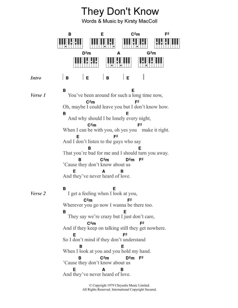 They Don't Know Piano scores gallery preview page 1