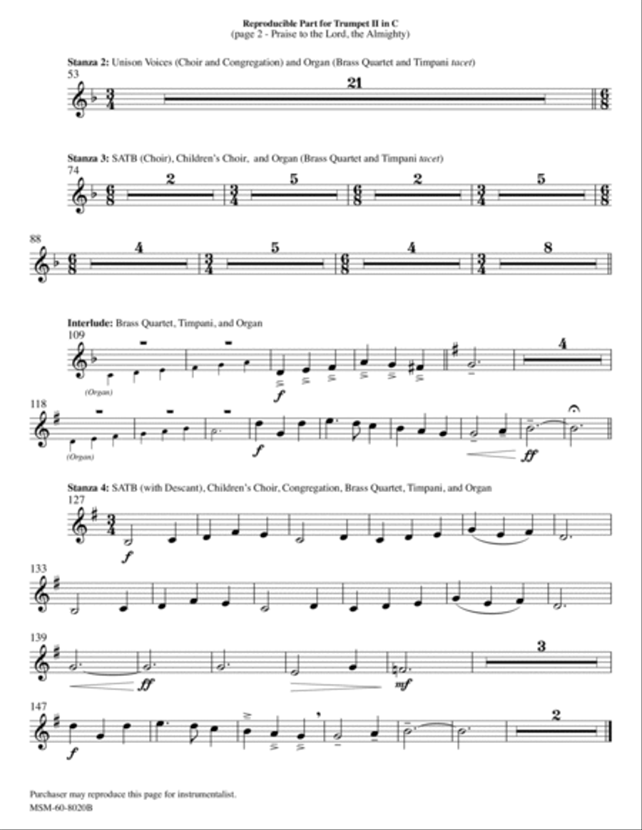 Praise to the Lord, the Almighty Choir scores gallery preview page 6