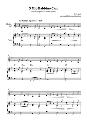O Mio Babbino Caro - for clarinet solo (with piano accompaniment and chords)