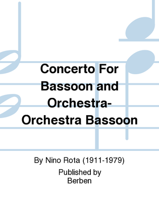 Book cover for Concerto For Bassoon and Orchestra- Orchestra Bassoon