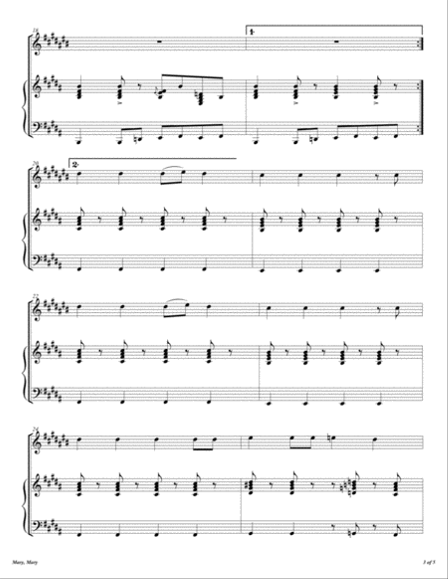 Mary, Mary Piano scores gallery preview page 4