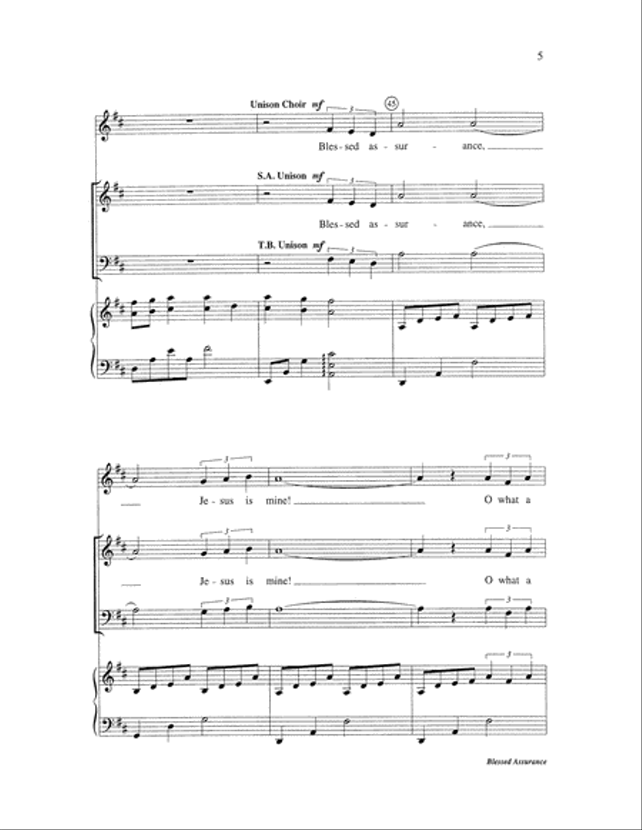 Blessed Assurance Blessed Assurance 4-Part scores gallery preview page 5