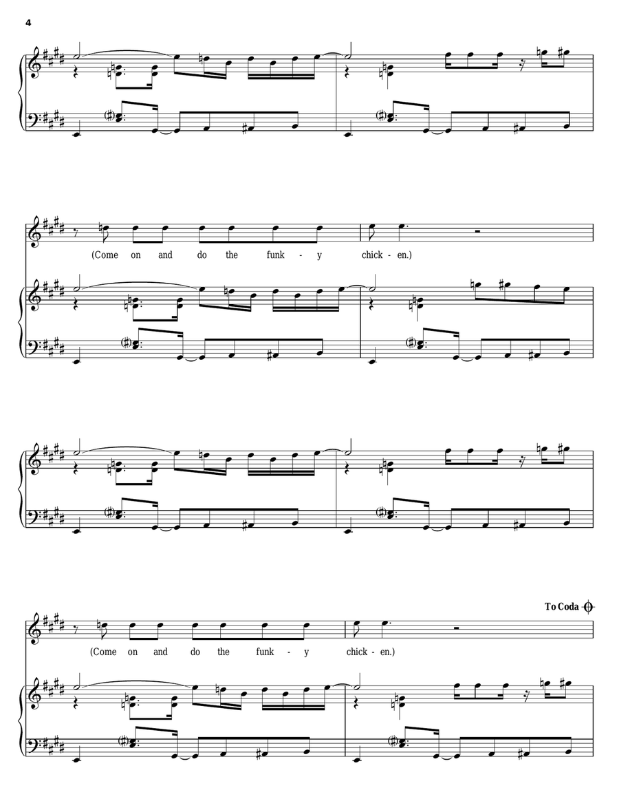 Do The Funky Chicken Do The Funky Chicken Piano, Vocal, Guitar scores gallery preview page 4