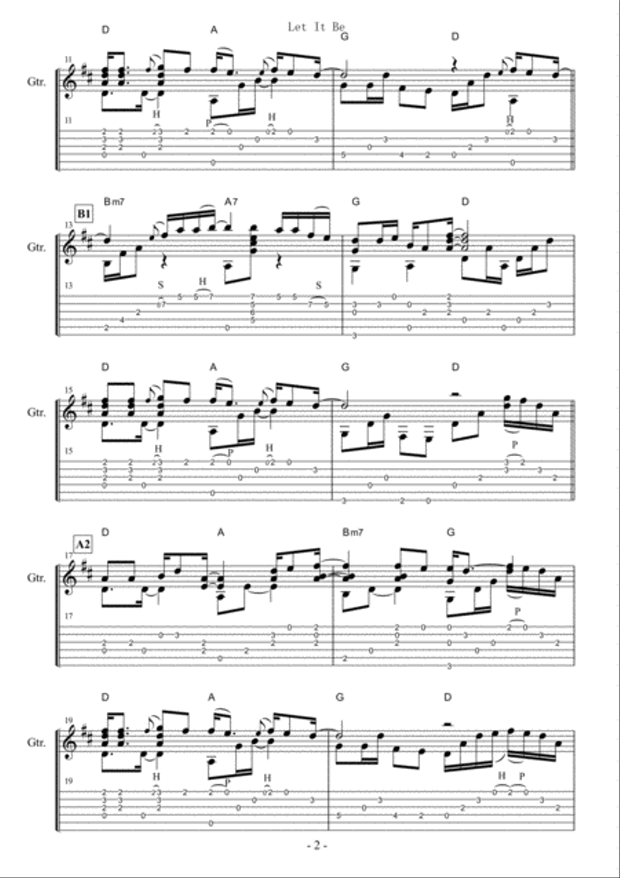 Let It Be Guitar Solo scores gallery preview page 2