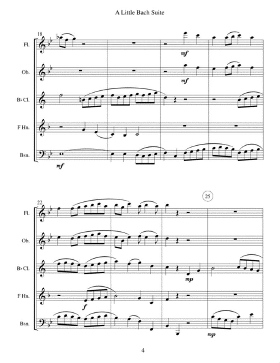 A Little Bach Suite - Woodwind Quintet Woodwind Quintet scores gallery preview page 4