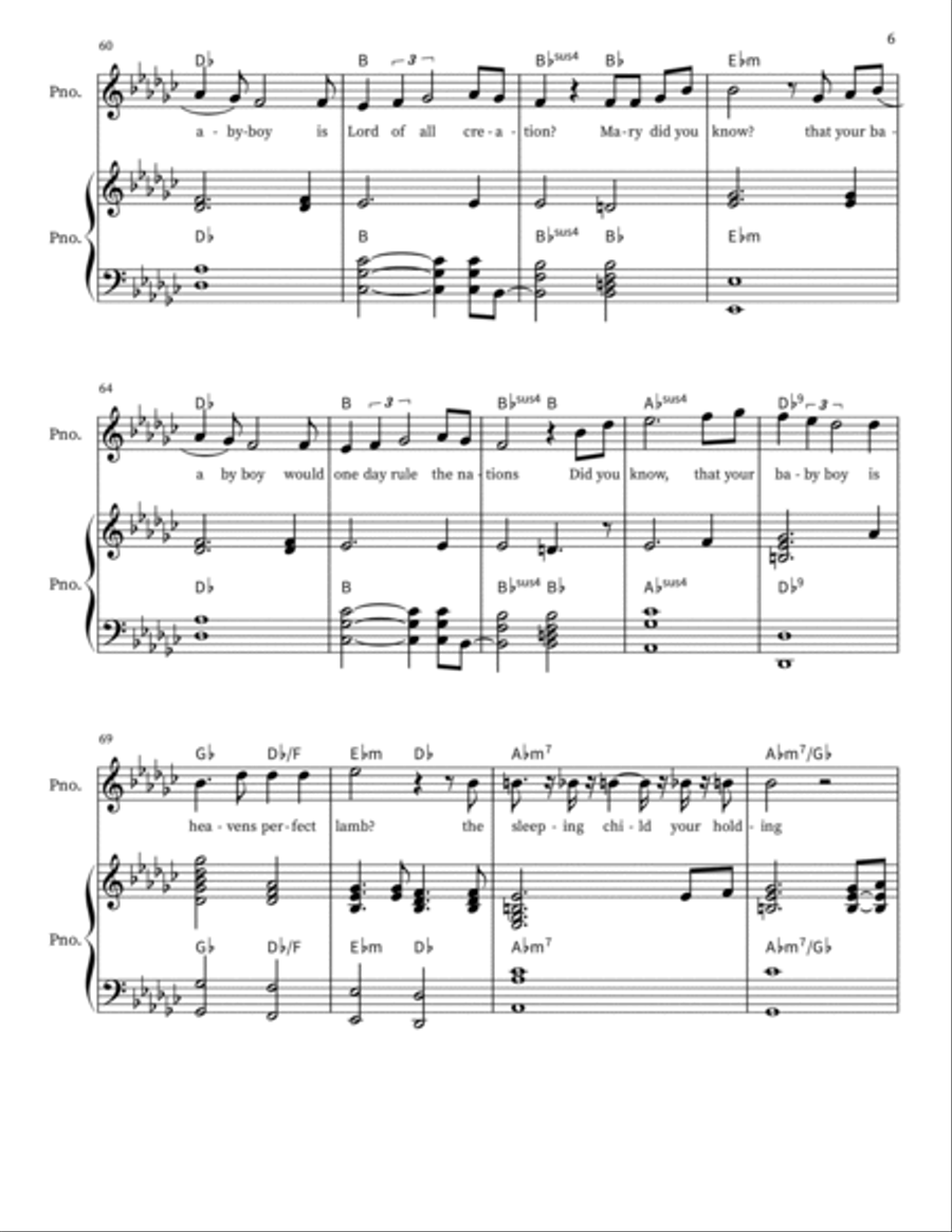 Mary, Did You Know? Mary, Did You Know? Piano, Vocal, Guitar scores gallery preview page 6