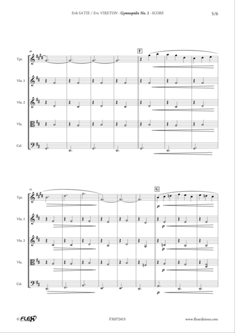 Gymnopedie No. 1 B-Flat Trumpet scores gallery preview page 5