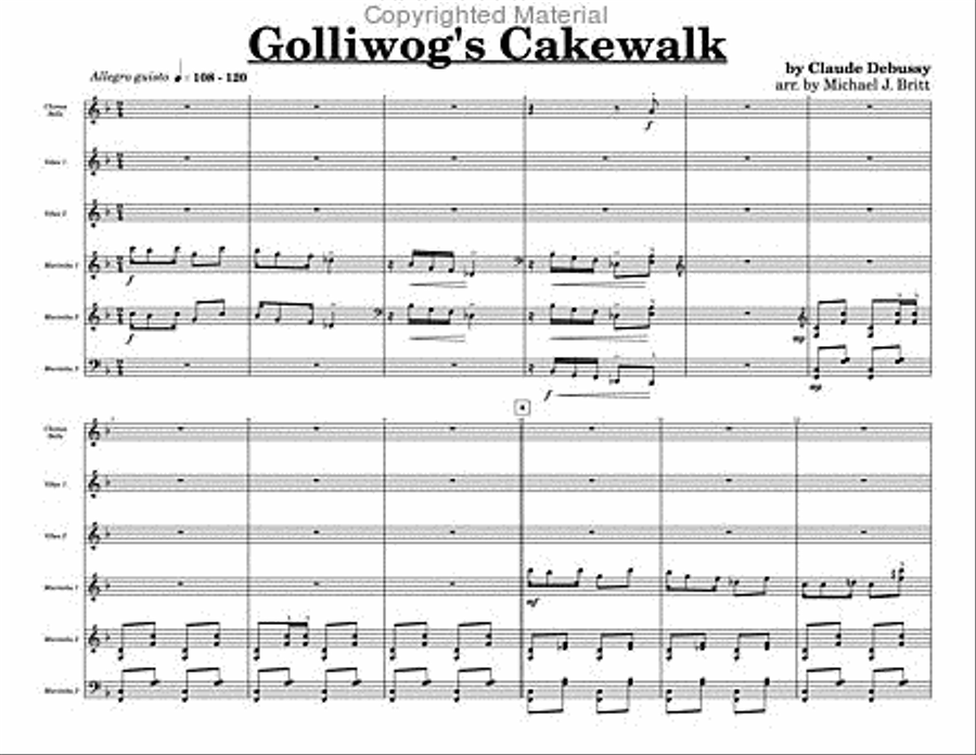 Golliwog's Cakawalk Percussion Ensemble scores gallery preview page 2