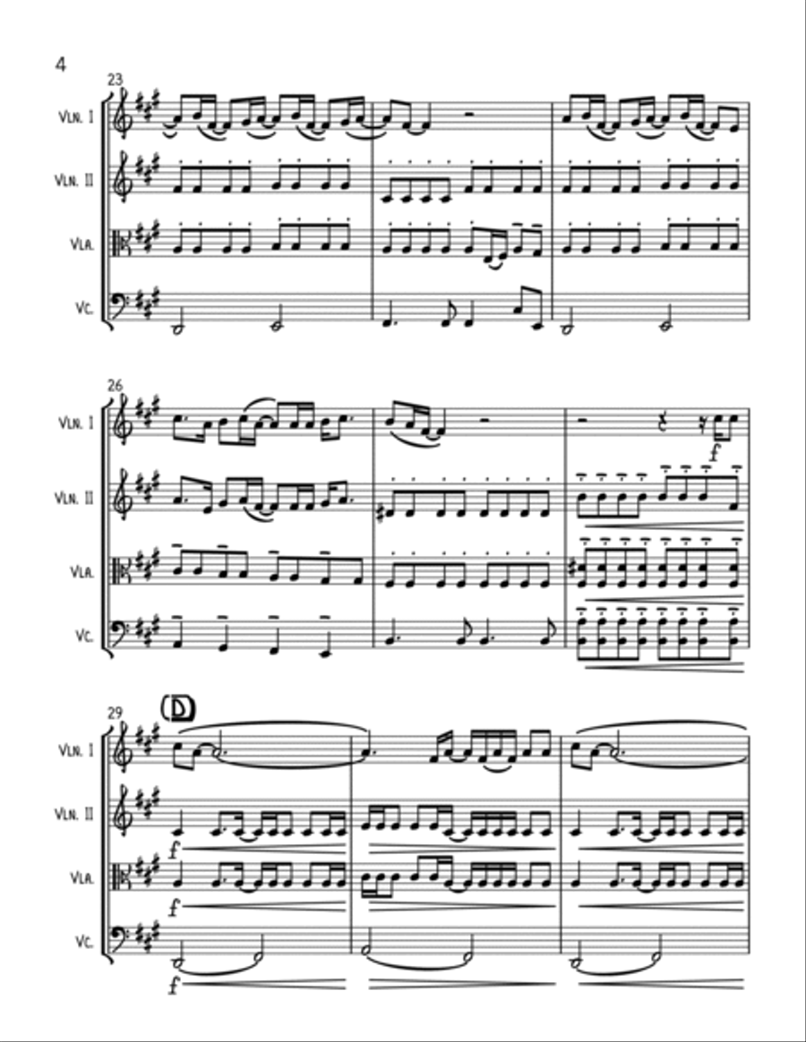 Wonderwall String Quartet scores gallery preview page 4