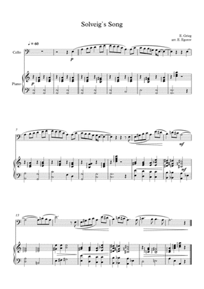 Book cover for Solveig`s Song, Edvard Grieg, For Cello & Piano