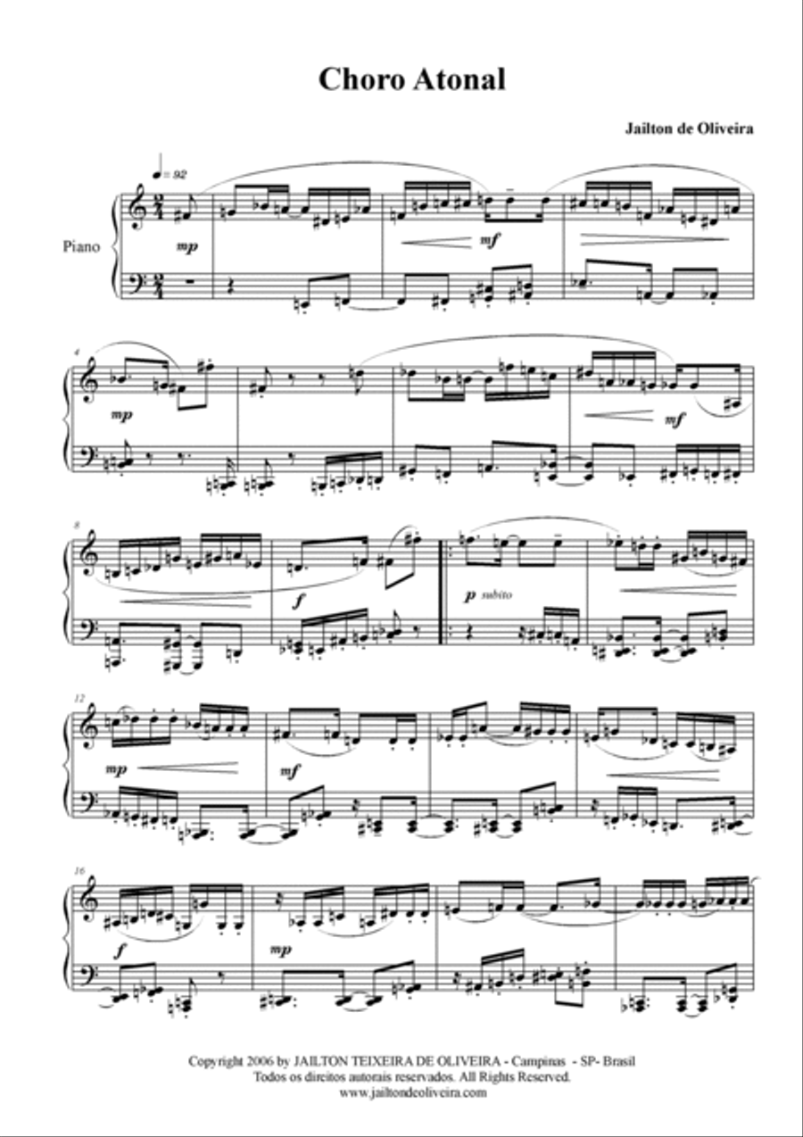 Choro Atonal Piano Solo scores gallery preview page 2