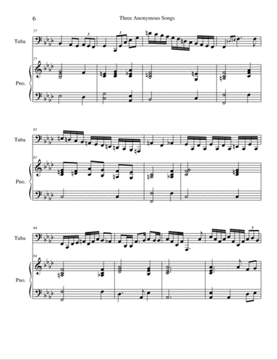 Three Anonymous Songs (of Renaissance Europe) Piano scores gallery preview page 6