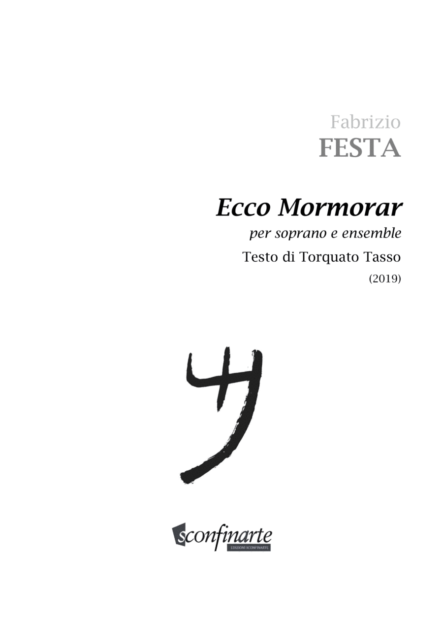 Fabrizio Festa: ECCO MORMORAR L’ONDE (ES-20-025) classical version - Score Only