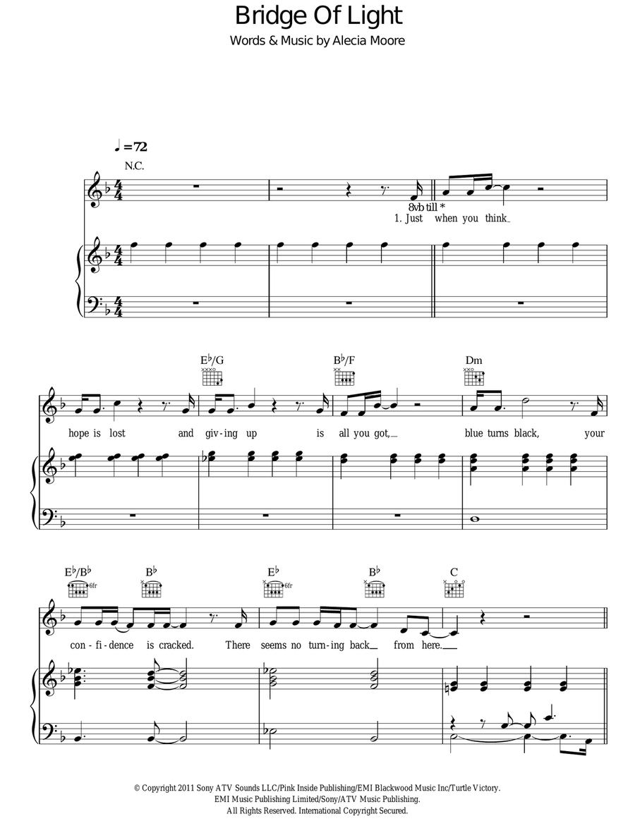 Bridge Of Light Bridge Of Light Acoustic Guitar scores gallery preview page 1