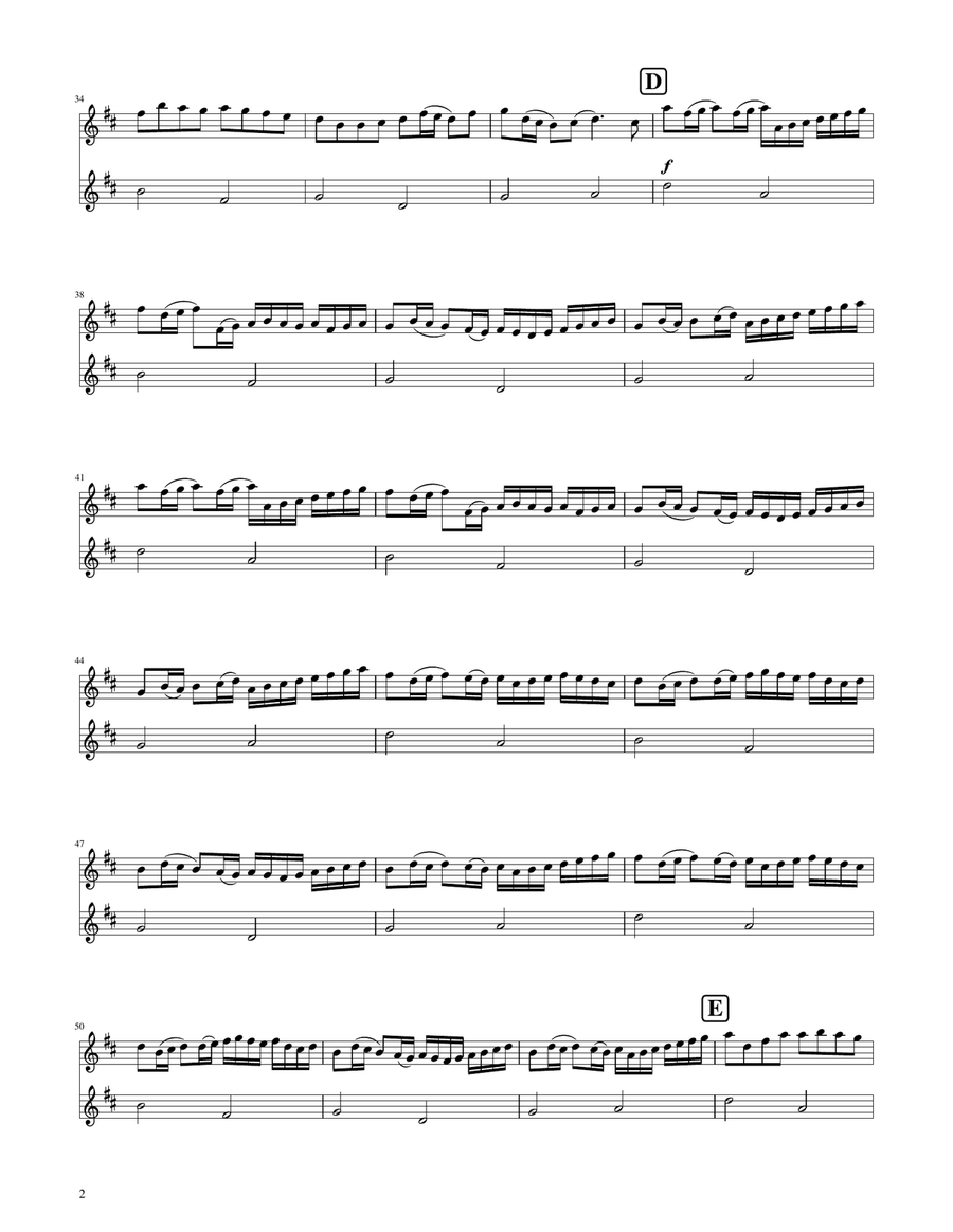 Canon in D - Flute and Oboe Duet Woodwind Duet scores gallery preview page 2