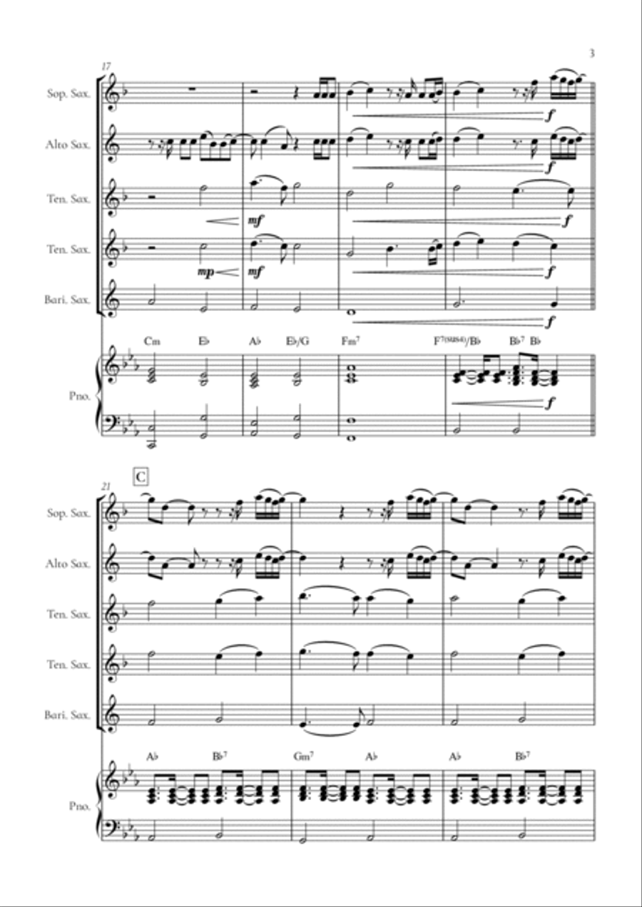 When We Were Young Tenor Saxophone scores gallery preview page 3